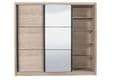 Navara Oak Effect Sliding Door Wardrobe 245cm with Mirrored Door - UK Luxury Furniture